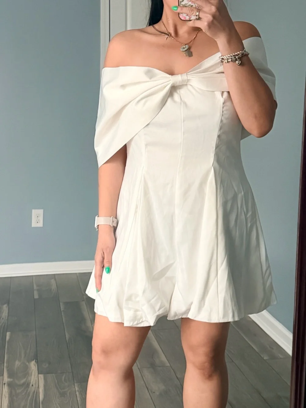 Pretty Little Thing Satin Bow Detail Romper sz 12 - Picture 3 of 5